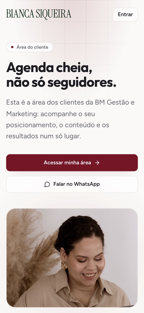 Painel BM Gestão e Marketing no celular