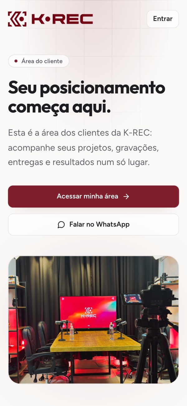 Painel K-REC no celular