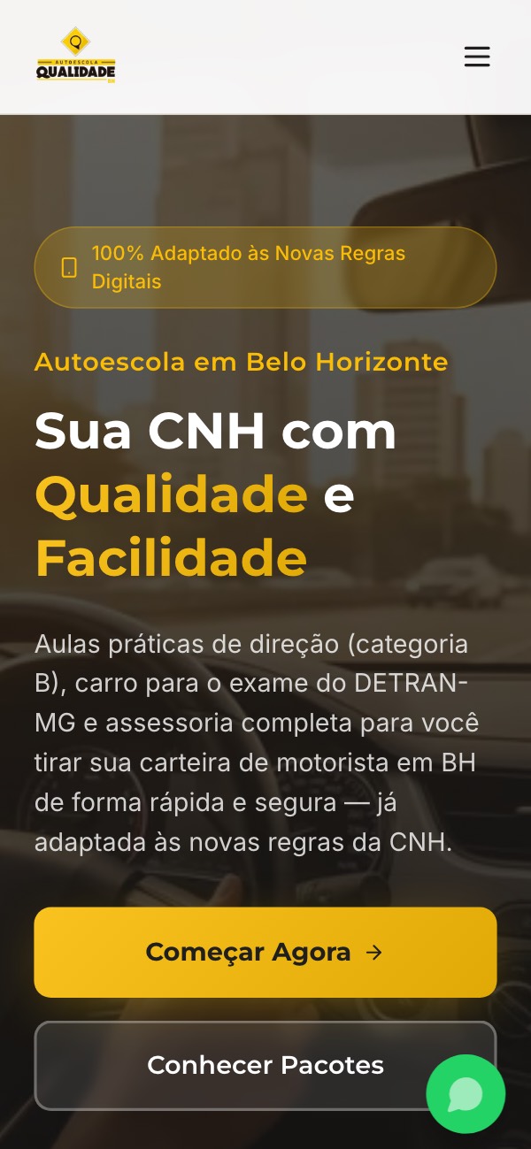 Site Qualidade BH no celular